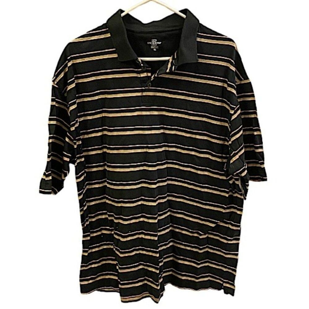 Dockers Men’s Size XL Polo Shirt Striped Classiccore Basic Classic